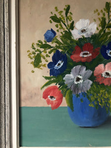 1940’s French Oil Painting, Floral still life