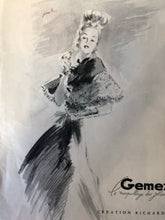 Load image into Gallery viewer, 1940s French Fashion Illustration Print