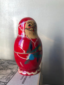Vintage Father Christmas Wooden Nesting Doll, Single
