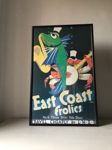 Vintage East Coast Framed Railway poster