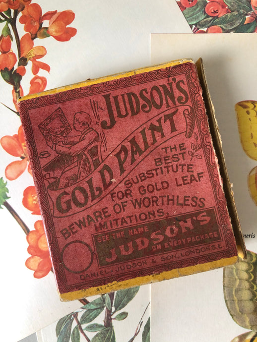 Vintage ‘Judson’s’ Gold Paint Box with contents