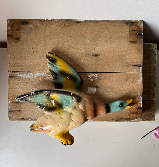 Large Vintage Chalkware wall Duck