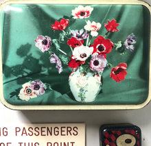 Load image into Gallery viewer, Vintage Toffee Tin with Poppy Vase Design