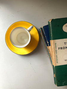 Vintage Coffee Cup and Saucer in Yellow
