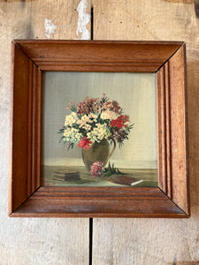 Vintage Miniature framed oil painting, Posy Jug