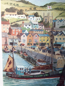 Original 1950s School Poster, ‘Fishermen and Boats'