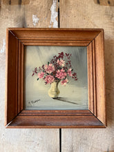 Load image into Gallery viewer, Vintage Miniature framed oil painting, Pink