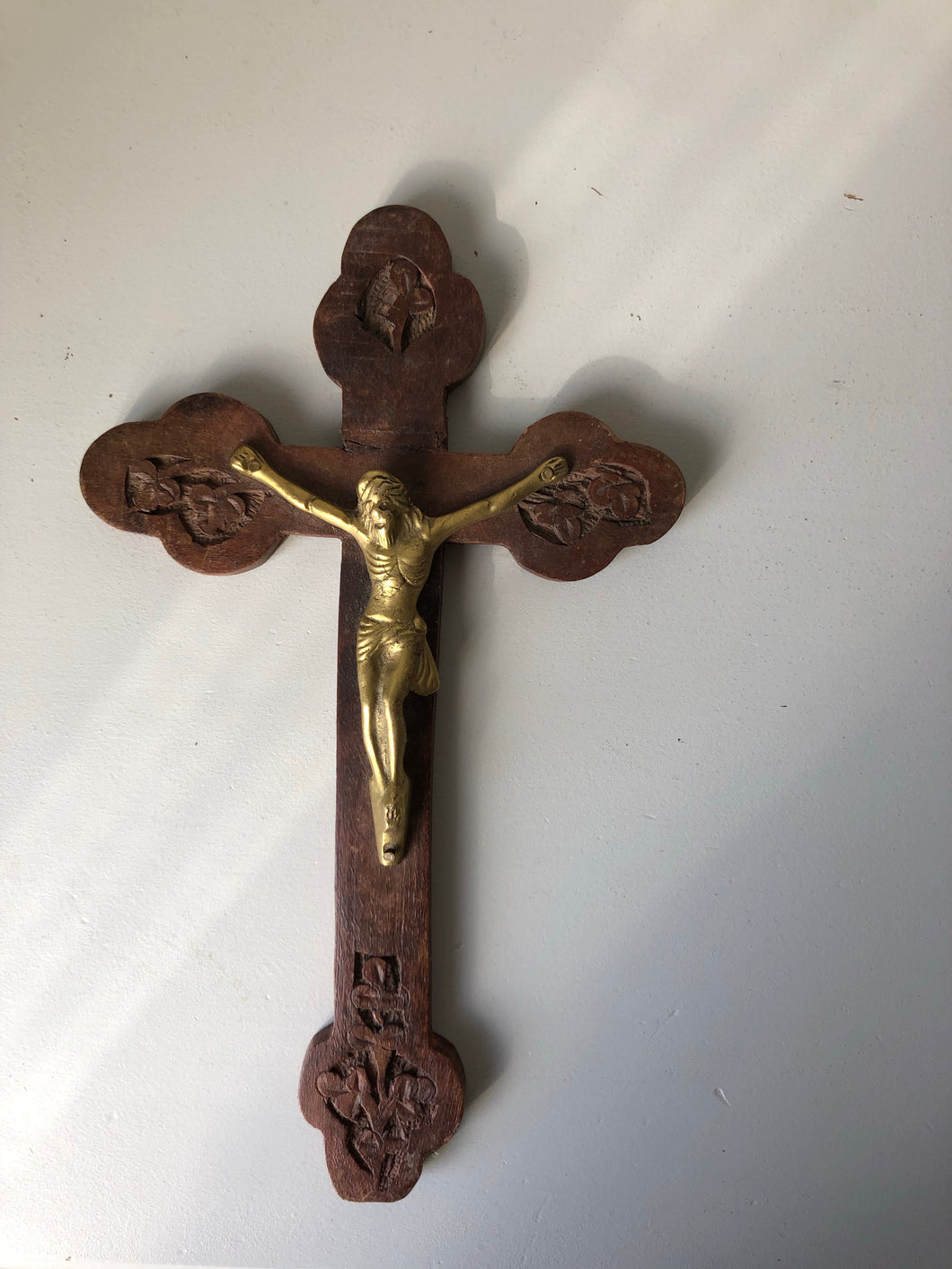 Antique French Wooden Crucifix