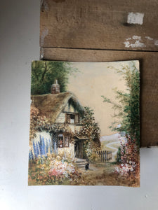 Miniature Cottage Scene Painting