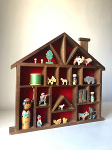 Large Vintage Chalet Style Wooden House Wall Display