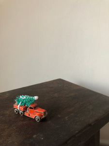 NEW - Vintage Driving Home For Christmas, Orange Truck