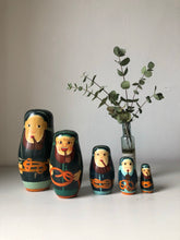 Load image into Gallery viewer, Vintage Russian Fishermen Nesting Dolls