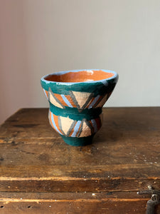 Vintage Terracotta Hand painted Pot