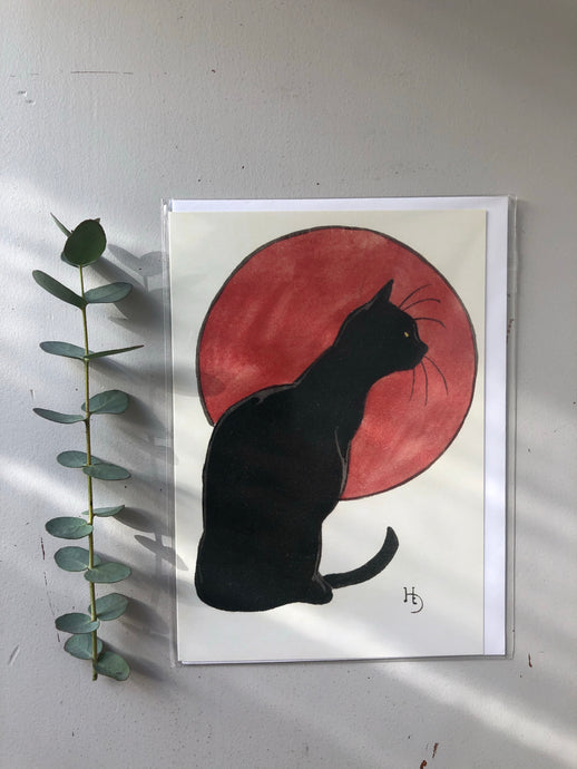 Vintage Red Cat Card