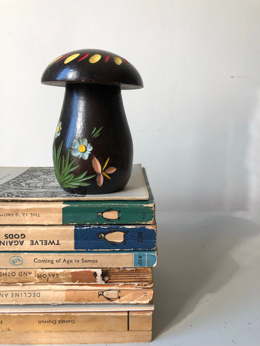 Vintage Wooden Mushroom Pot