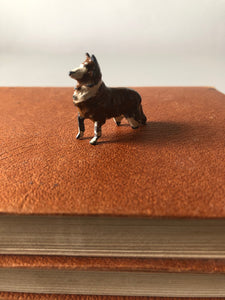 Vintage Lead Brown Collie Dog