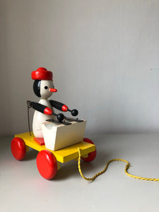 Vintage Wooden pull-along Penguin