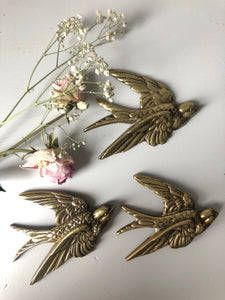 Vintage Brass Swallows