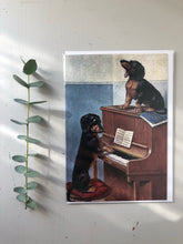 Load image into Gallery viewer, Vintage Dachshund Piano Card