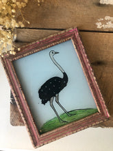 Load image into Gallery viewer, Antique Reverse Glass Painting, Ostrich