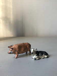 Vintage Lead Pig and Cow