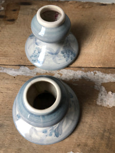 Pair of Vintage Studio Pottery Candle Holders