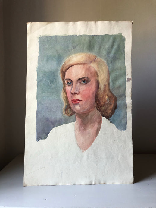 Original Watercolour Portrait, ‘Blonde’