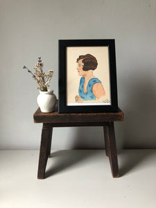 1930s Vintage Watercolour Portrait