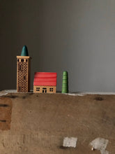 Load image into Gallery viewer, Vintage Wooden Christmas Village Set, Tower