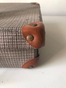 Small vintage tartan suitcase