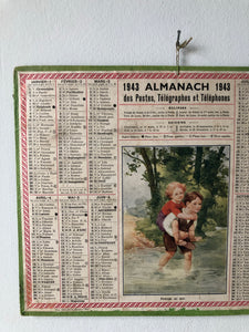 French 1940s Wall Calendar