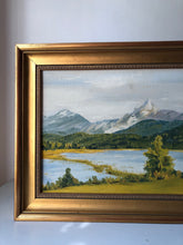 Load image into Gallery viewer, Framed Oil on board painting, Mountain scene