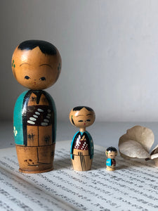Trio of Vintage Kokeshi Nesting Dolls