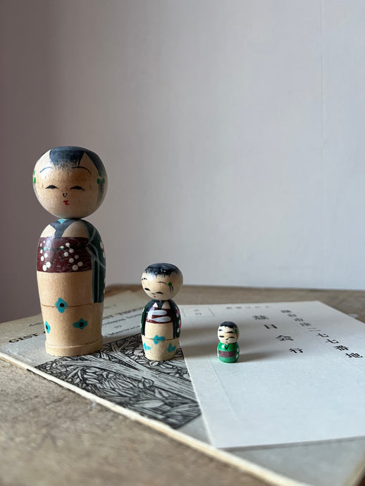 Family of Vintage Kokeshi Nesting Dolls