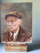 Load image into Gallery viewer, Mid-Century Portrait painting, Grumpy Man