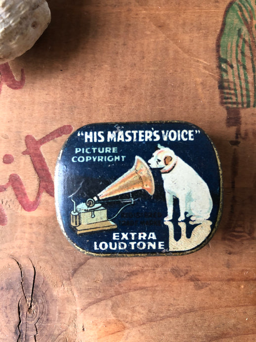 Antique mini ‘His Masters Voice’ tin