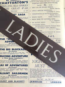 Vintage Bakelite 'LADIES' Door Sign