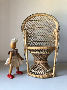 Small Vintage Wicker Peacock Chair