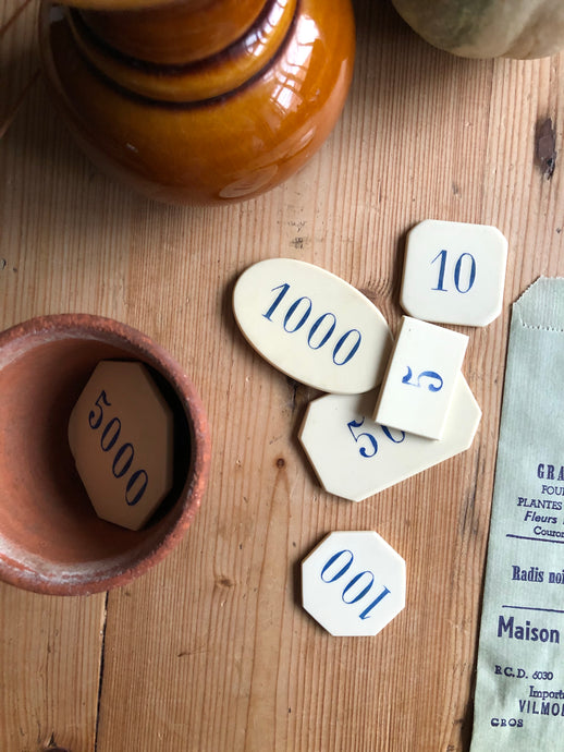 Set of Vintage Number Tokens