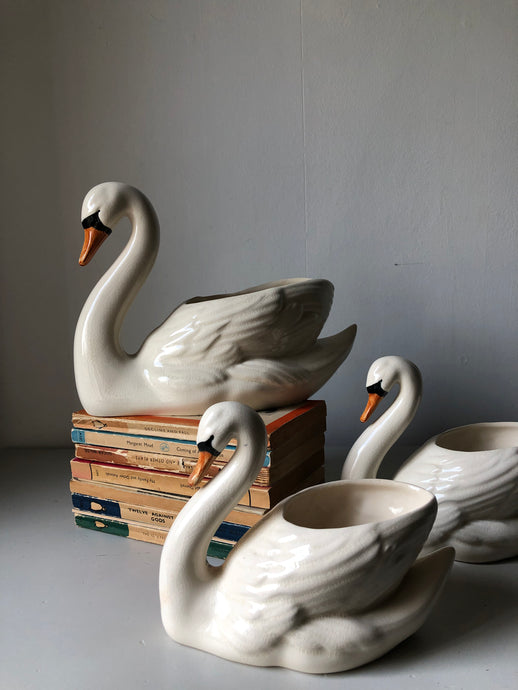 Large Antique Carlis Ware Swan Planter