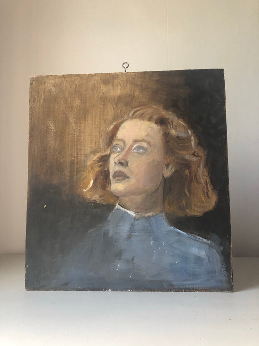 Vintage Oil on Board Portrait