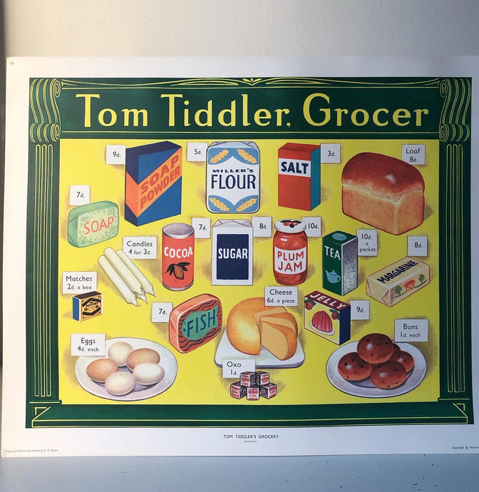 Original 1950s School Poster, ‘Tom Tiddler'