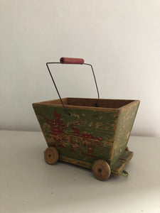 Vintage wooden toy cart