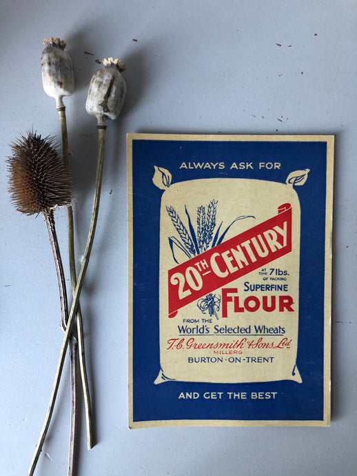 Old Shop Advertising Card, 20th Century Flour