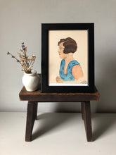 Load image into Gallery viewer, 1930s Vintage Watercolour Portrait