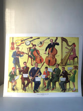 Load image into Gallery viewer, Original 1950s School Poster, ‘Strings, Woodwind &amp; Harp’