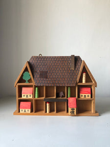 Vintage Chalet Style Wooden House Wall Display