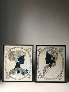 Pair of framed Silhouette portraits