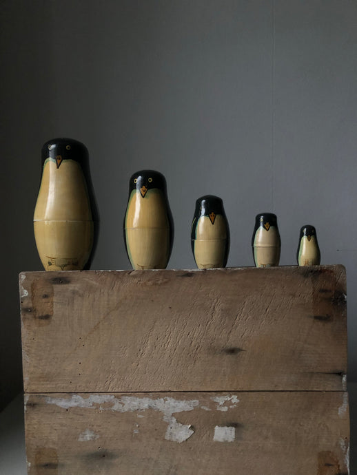 Vintage Penguin Nesting Dolls