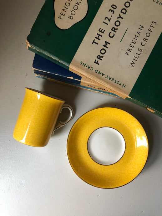 Vintage Coffee Cup and Saucer in Yellow
